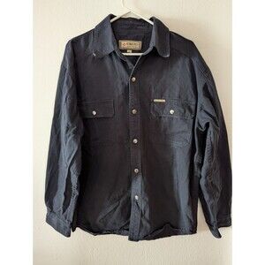 Kinboro Jeans Western Men's Long Sleeve Snap Up Shirt Dark Blue Pre Owned